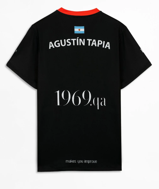 Camiseta de Pádel Oficial de Agustín Tapia 2022/23 - Negro